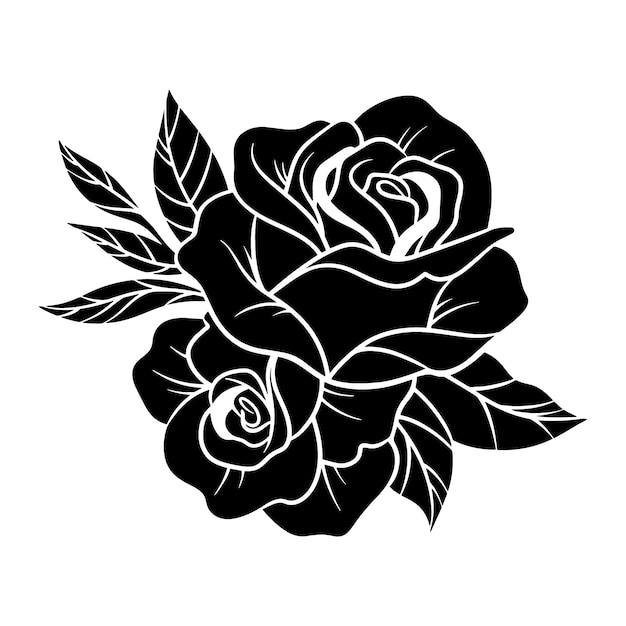 Silueta rosa dibujada a mano