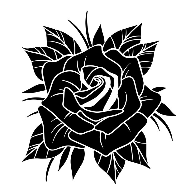 Silueta rosa dibujada a mano