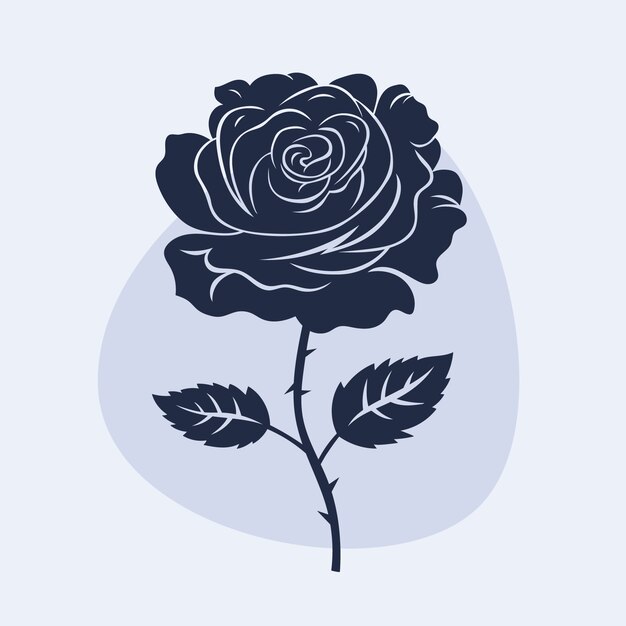 Silueta de rosa de diseño plano