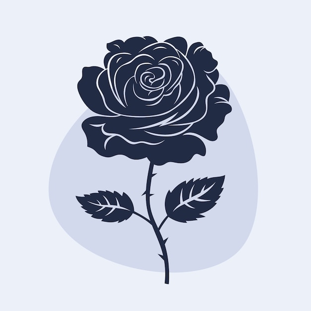 Silueta de rosa de diseño plano