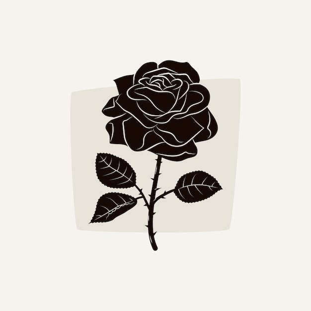 Silueta de rosa de diseño plano