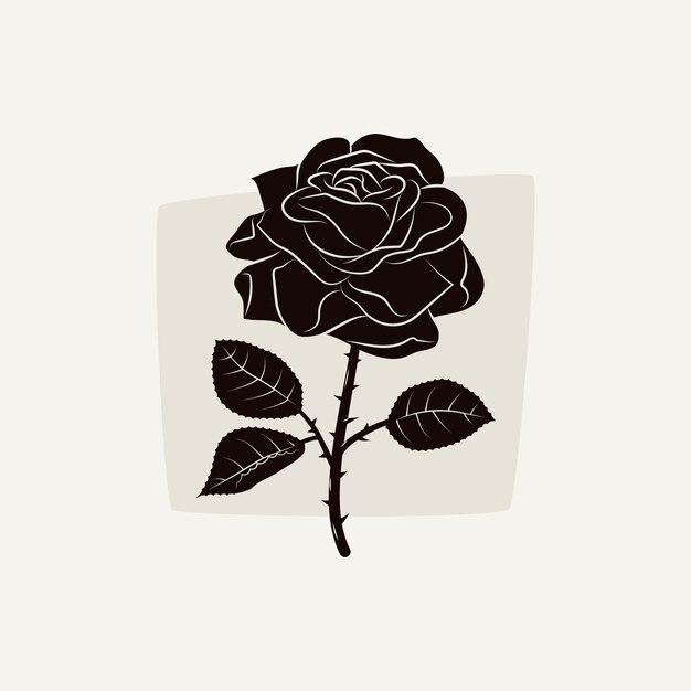 Silueta de rosa de diseño plano