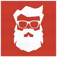 Vector gratuito silueta de santa claus hipster