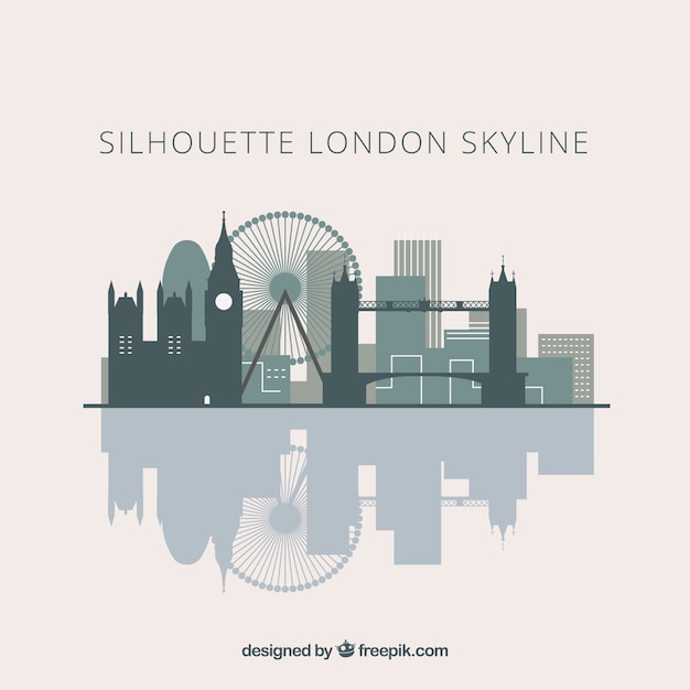 Vector gratuito silueta de skyline de londres