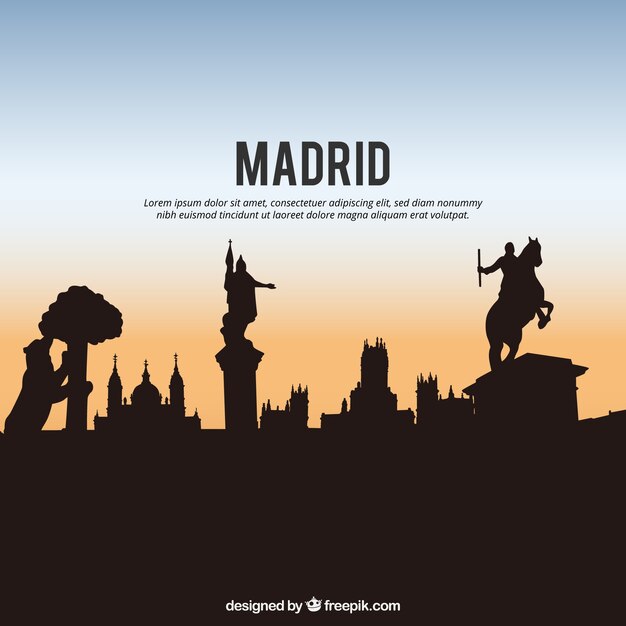 Silueta de skyline de madrid