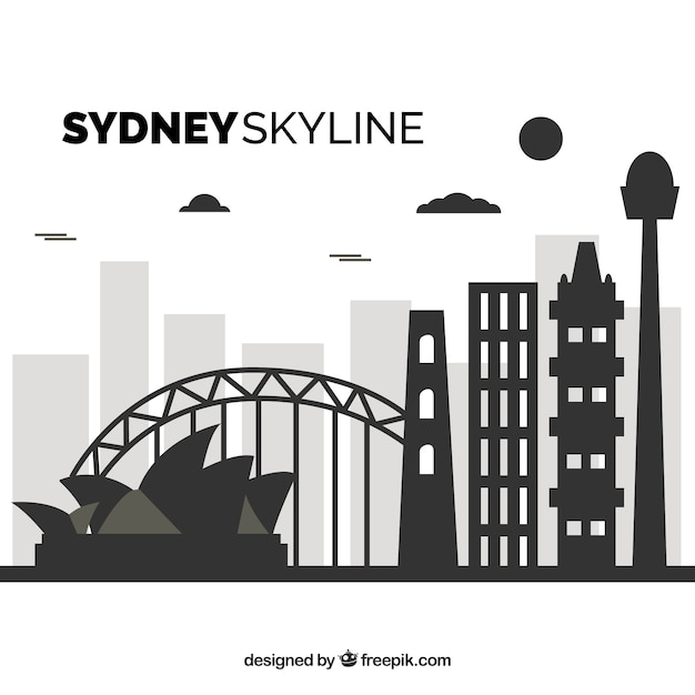 Silueta de la skyline de sydney