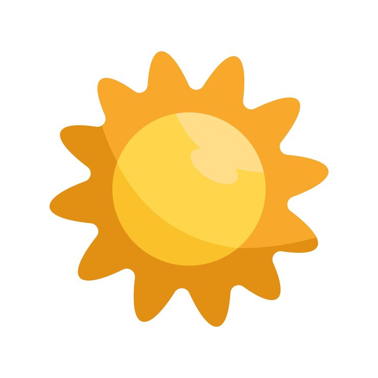 Vector gratuito silueta de sol amarillo brillante