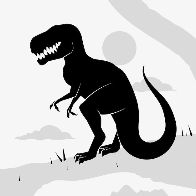 Silueta de T-Rex dibujada a mano
