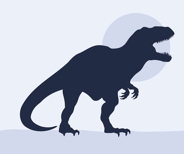 Vector gratuito silueta de t-rex dibujada a mano