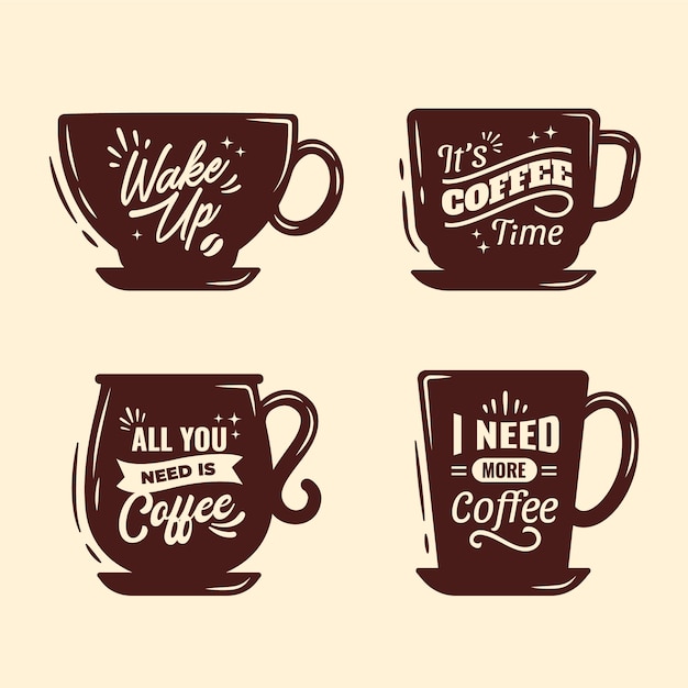 Silueta de taza de café dibujada a mano