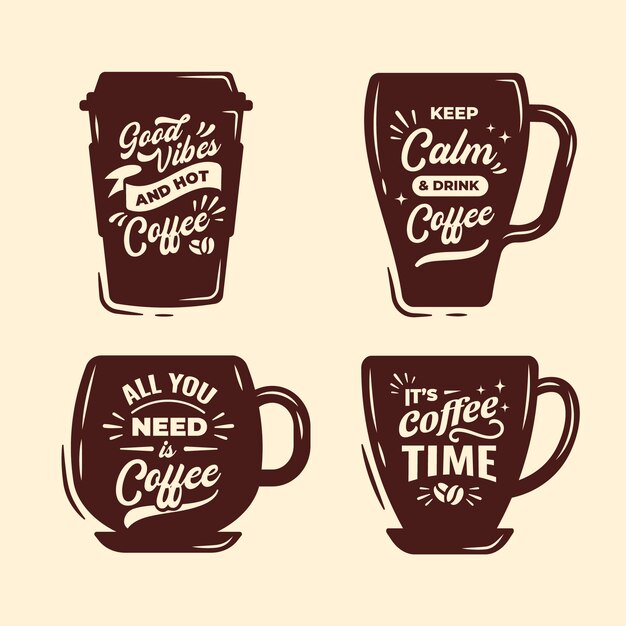 Silueta de taza de café dibujada a mano