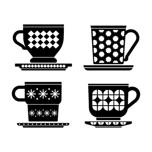 Silueta de taza de café dibujada a mano