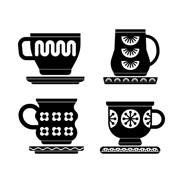 Silueta de taza de café dibujada a mano
