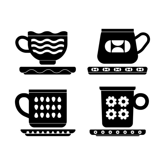 Silueta de taza de café dibujada a mano