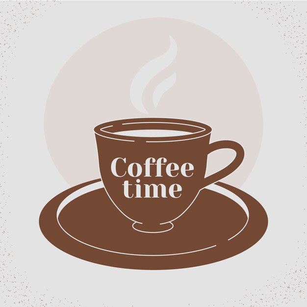 Silueta de taza de café dibujada a mano