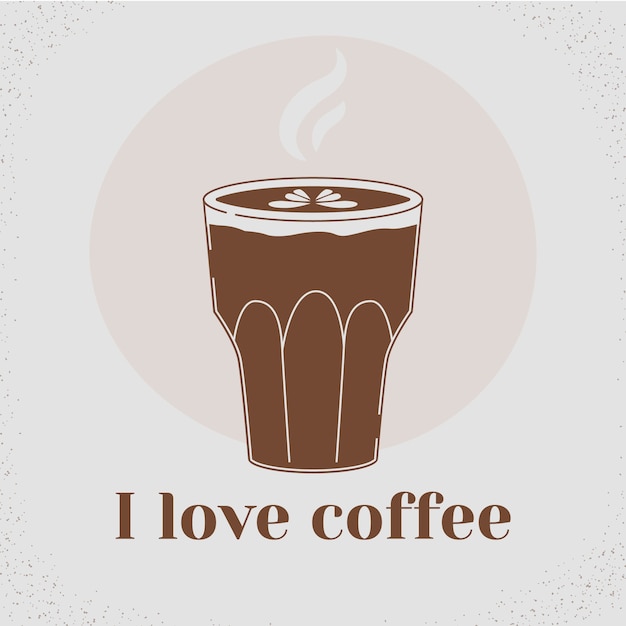 Silueta de taza de café dibujada a mano