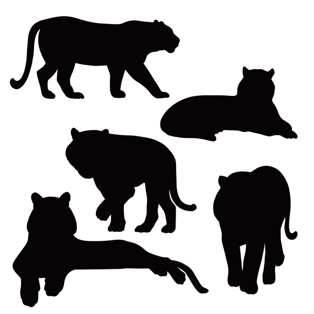 Silueta de tigre dibujada a mano