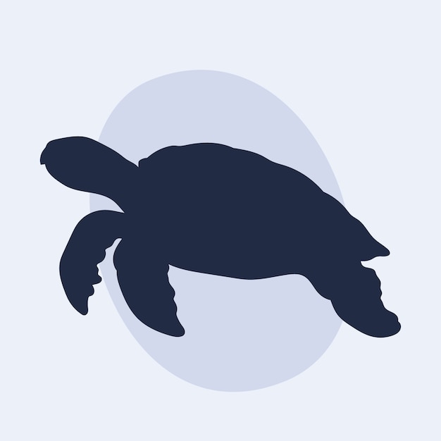 Vector gratuito silueta de tortuga dibujada a mano