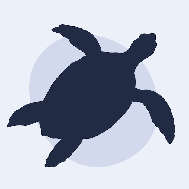 Vector gratuito silueta de tortuga dibujada a mano