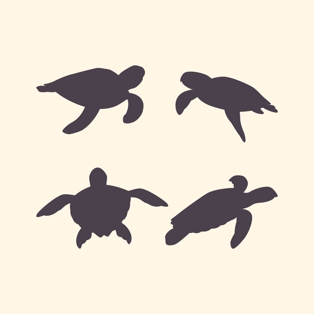 Silueta de tortuga dibujada a mano