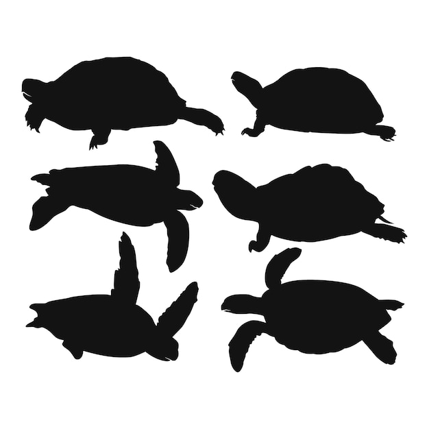 Vector gratuito silueta de tortuga dibujada a mano