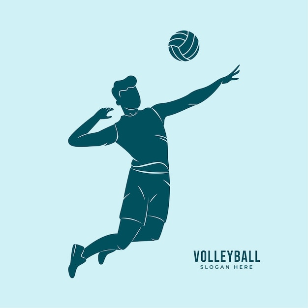 Vector gratuito silueta de voleibol dibujada a mano