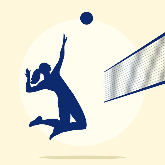 Silueta de voleibol dibujada a mano