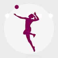 Vector gratuito silueta de voleibol dibujada a mano