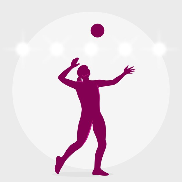 Silueta de voleibol dibujada a mano