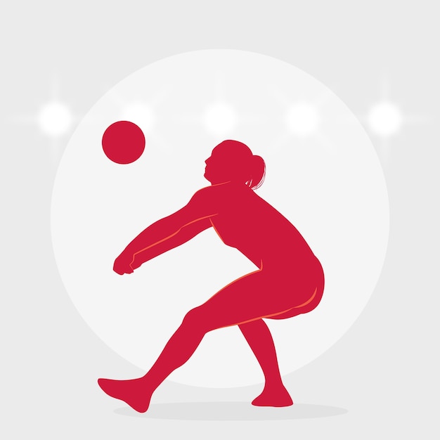Silueta de voleibol dibujada a mano