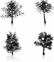 Vector gratuito siluetas de árboles de otoño