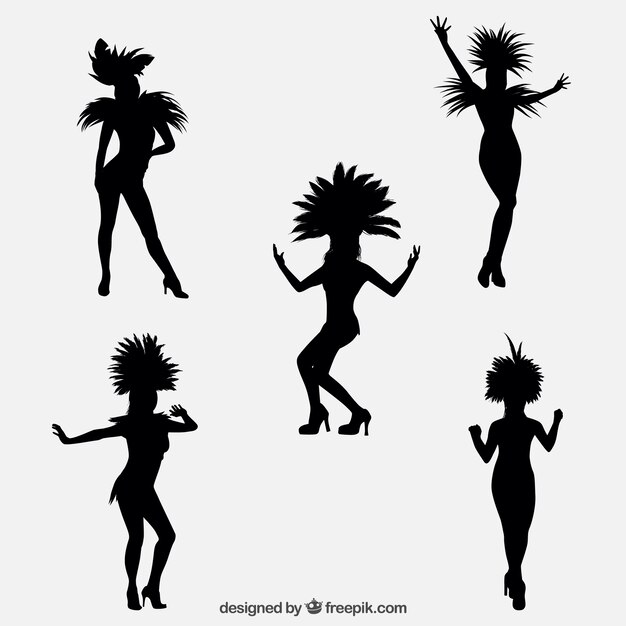 Siluetas de bailarinas brasileñas