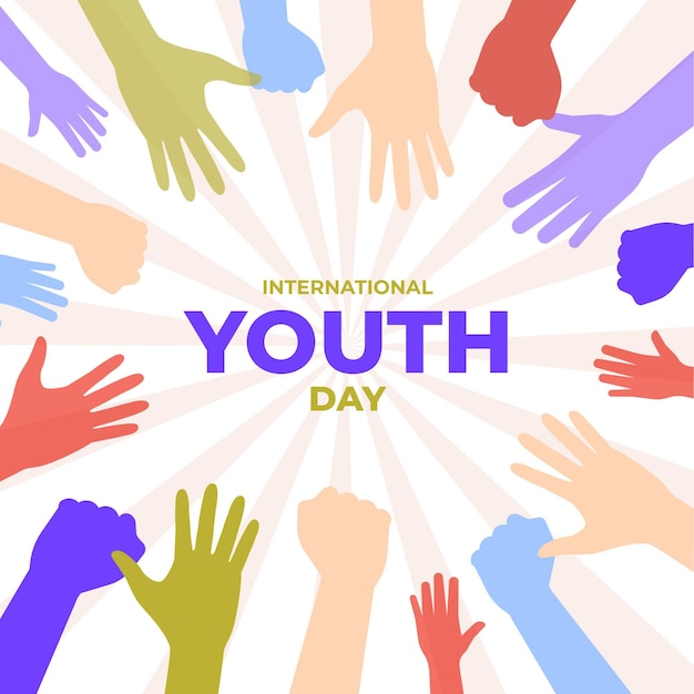 Siluetas para la celebración del día de la juventud.