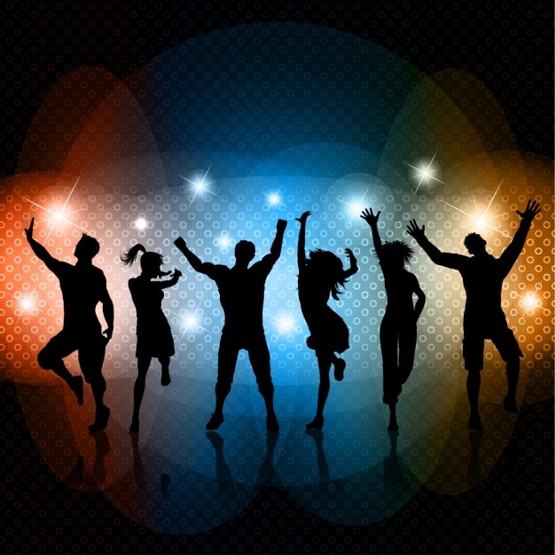 Siluetas de fiesta bailando