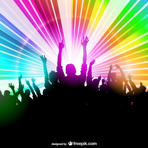 Siluetas de gente en discoteca
