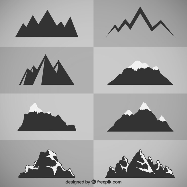 Vector gratuito siluetas de montaña