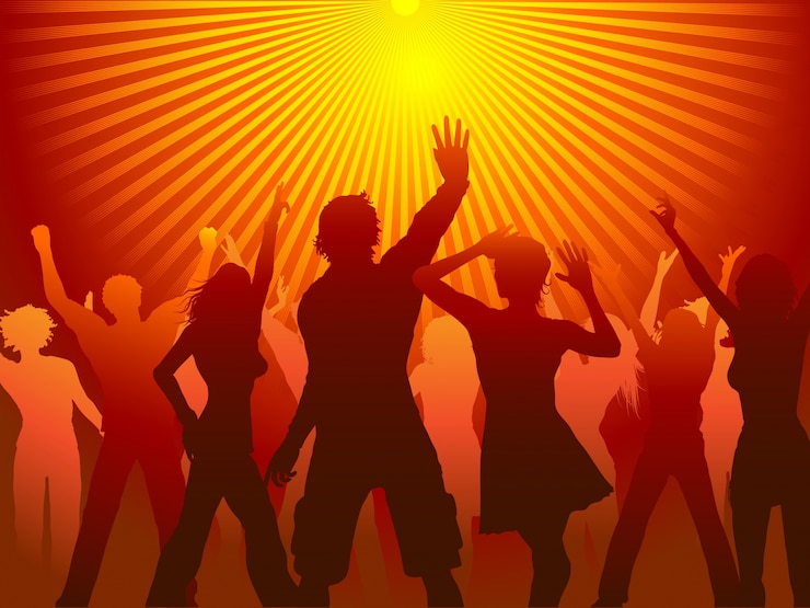 Vector gratuito siluetas de personas bailando
