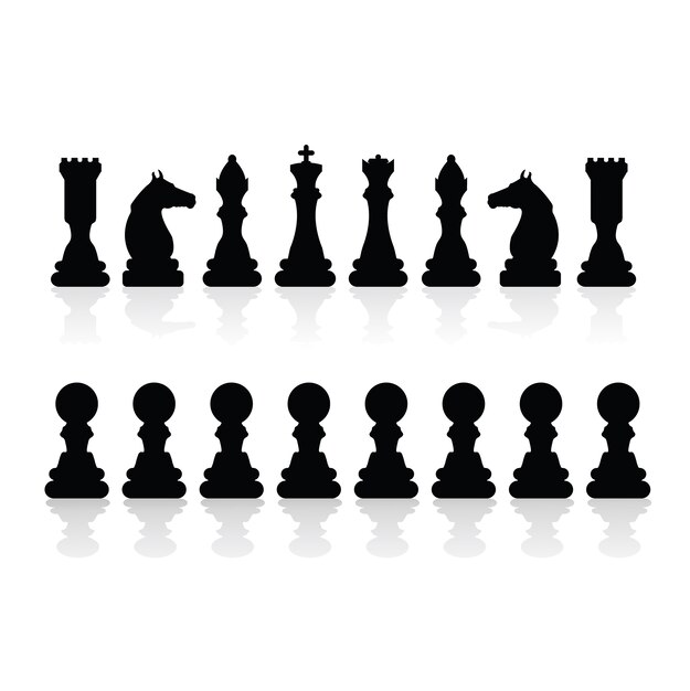 Siluetas de piezas de ajedrez