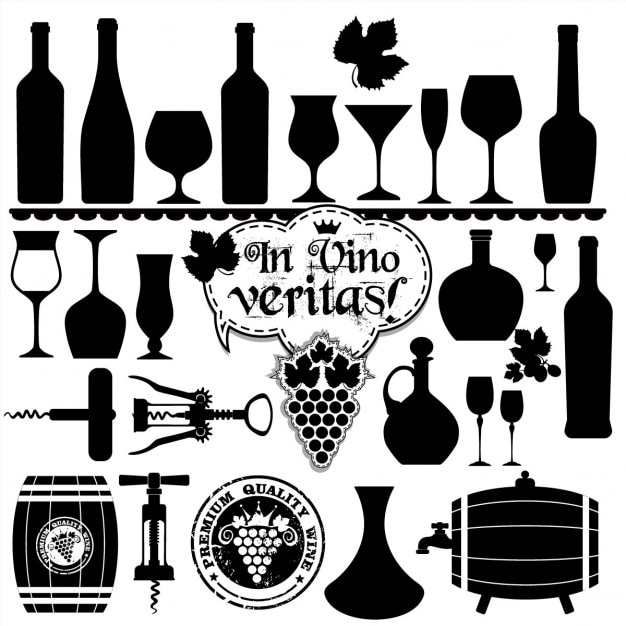 Vector gratuito siluetas de vino