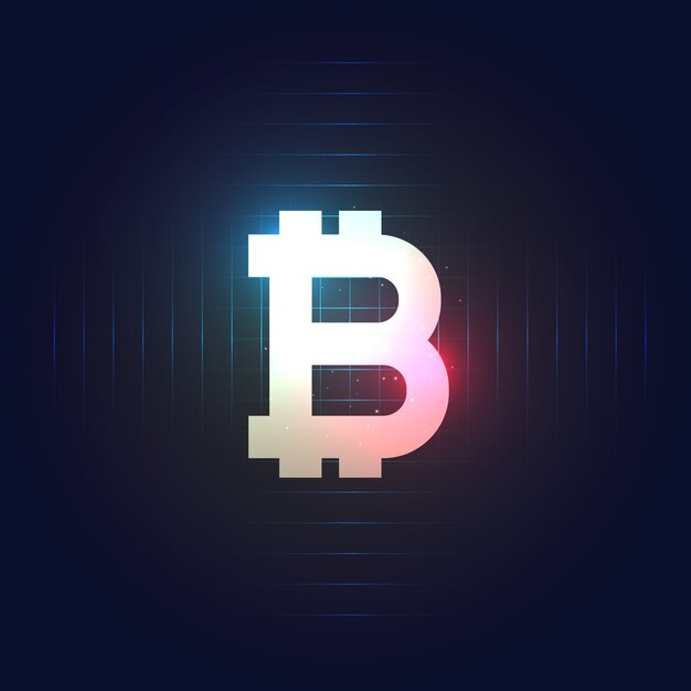 símbolo de bitcoin en fondo azul oscuro