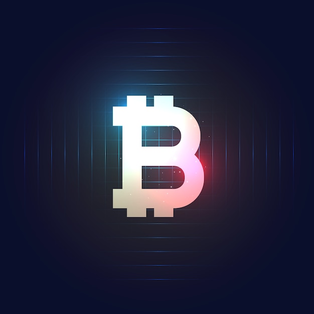 símbolo de bitcoin en fondo azul oscuro