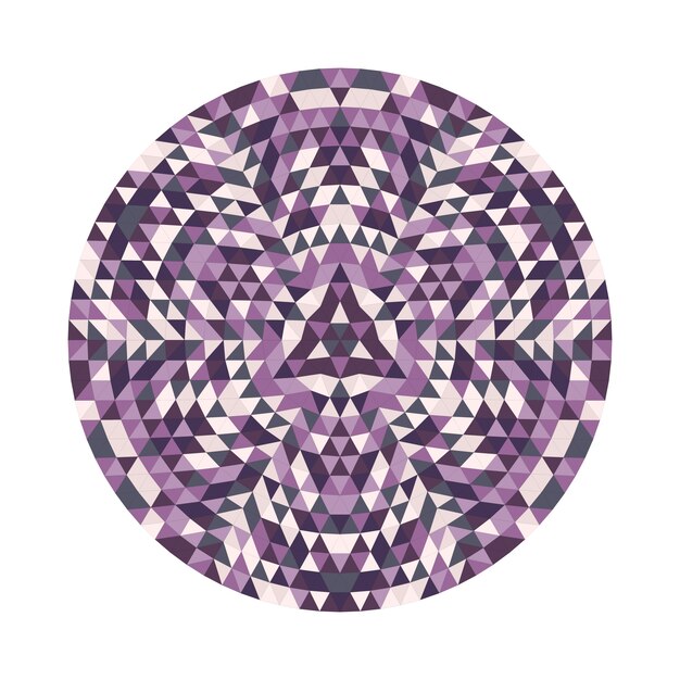 Símbolo caleidoscópico del diseño de la mandala del triángulo geométrico - arte simétrico del modelo del vector