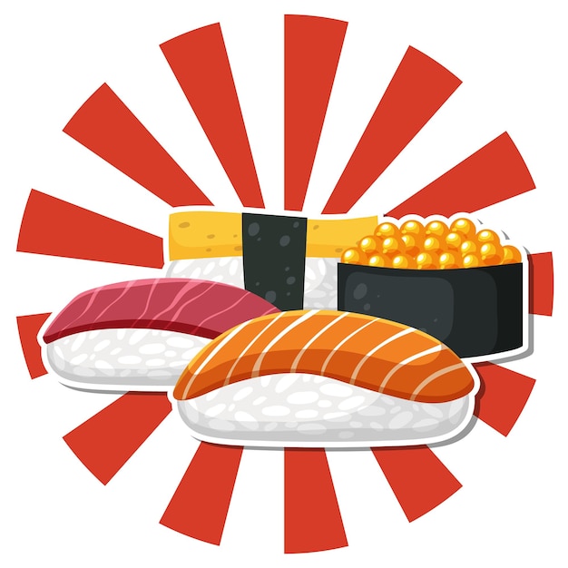 Vector gratuito símbolo de comida tradicional de la nación japonesa de sushi