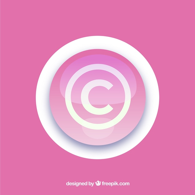 Símbolo de copyright en estilo plano 