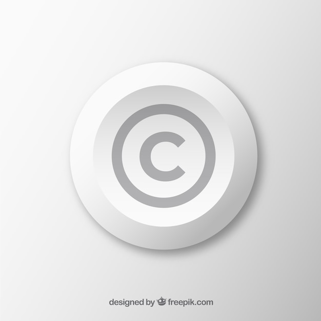 Símbolo de copyright en estilo plano 