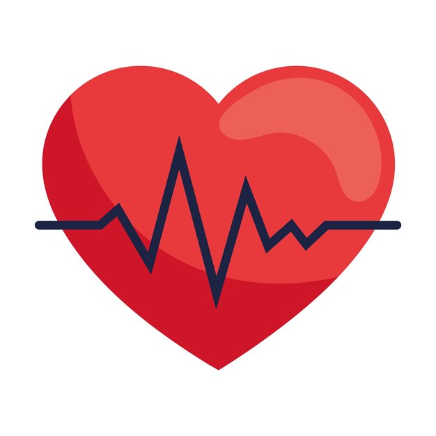 Símbolo de corazón sano para el icono de atención hospitalaria aislado