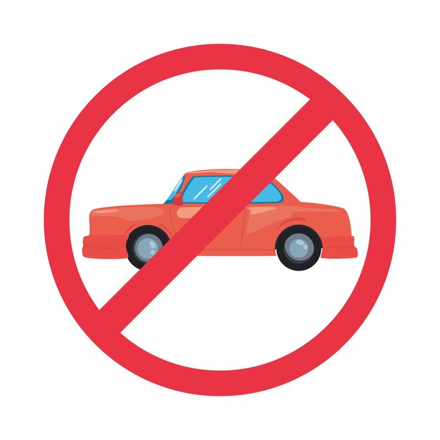 símbolo del día libre de automóviles icono aislado