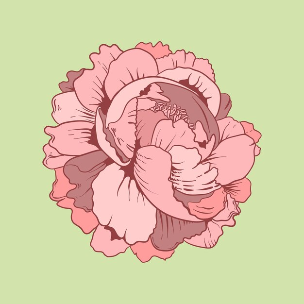 Símbolo de diseño de tatuaje flash de la vieja escuela rosa vintage
