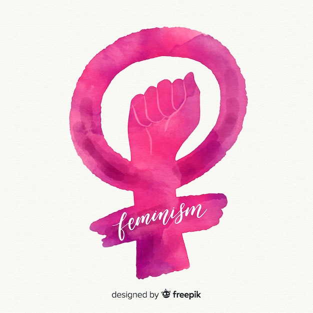 Vector gratuito símbolo feminista moderno en acuarela