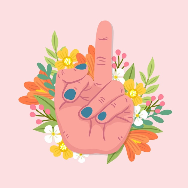 Vector gratuito símbolo floral que te jodan